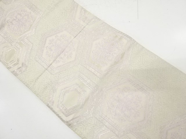 JAPANESE KIMONO / ANTIQUE FUKURO OBI / SILK / WOVEN FLOWER CREST